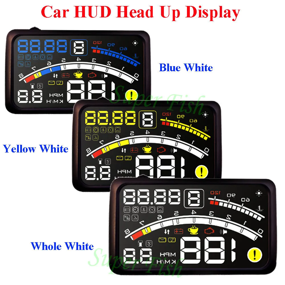 Горячий 4E 5," дисплей на лобовое стекло HUD OBD II EOBD проектор самоадаптивное автомобильное топливо и т Предупреждение Д. Отображение параметров предупреждение о превышении скорости