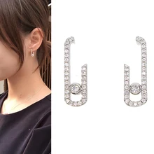 Стерлинговое Серебро 925 пробы французские серьги без движения cz милые минималистичные циркониевые французские нежные ювелирные изделия для женщин девушек позолоченные