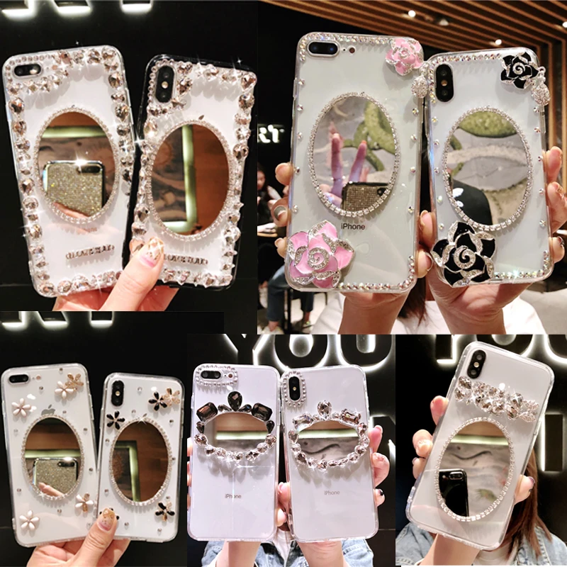 Phone Cover Case For Sony Xperia 10 Plus XZ4 XZ3 XZ2 XZ1 X Compact XZS XZ L2 L3 M5 Woman Shiny Crystal Diamond Mirror Cases |