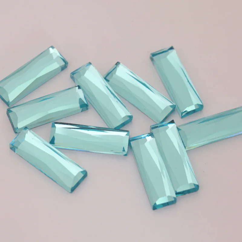 

Free shipping!!!Fresh!!!Lake blue rectangle flat back glass crystal Rhinestones DIY mobile phone shell and Clothing Decoration