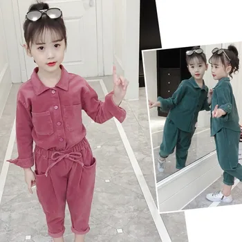 

Corduroy Teen 2018 Kids Clothing Set Cotton Kids Outfits Autumn Teenage Girl Clothes Winter Set Shirts Pants Sports Suits