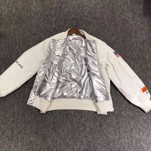 19SS NEW Heron Preston letters printing embroidery USA flag Men women Oversized jacket Coat hiphop japan Casual Cotton Outerwear