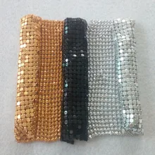 11x10 см Малый Samlings Золотой металлический сетчатый материал металлический блесток блестками ткань для пошива одежды для кукол «сделай сам» пояс металлическая ткань