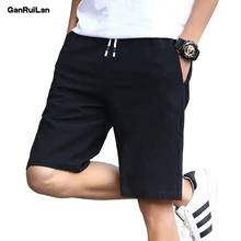 Летние модные хлопковые шорты с эластичной резинкой на талии, повседневные свободные стильные мужские шорты больших размеров, M-4XL, шорты, одежда DK18012