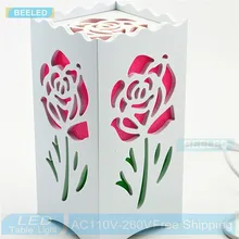 Настольная лампа небольшой светодиодный дерево Пластик Романтический Стиль Гостиная Украшения в спальню освещения современная абажур E27 светодиодный все plug 110 В 220 В