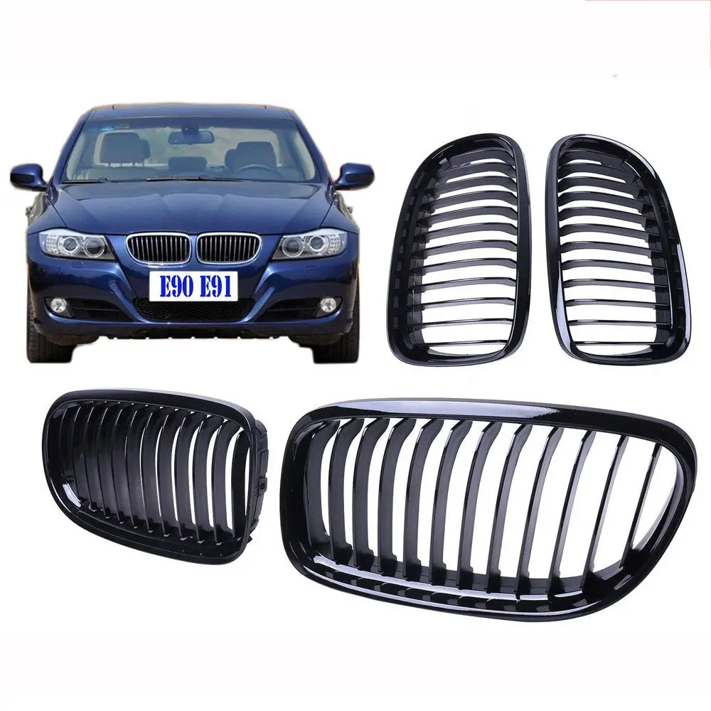 Gloss For E90 E91 Black Front Kidney Grill Grilles For BMW Saloon 2009