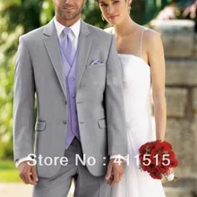 / серый мужчин свадебный смокинг! Нью-серый жених носят смокинги свадьба жених / дружки dresse / на заказ костюм