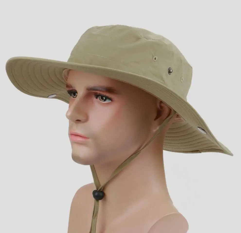 6pcs Men Blank Bucket Hat with String Women Plain Buckets Hat Mens Summer Fishing Caps For