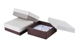 Логотип OEM площади крышкой и База коробка Кофе упаковка для Цепочки и ожерелья Кольцо Серьги подарок Бумага коробка 8.5*8.5*3.1 см оптовая