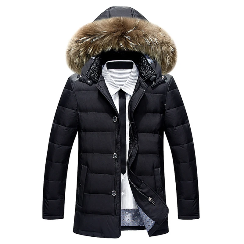 Winter Style New Brand Mens Long Thick Warm Dwon Jacket