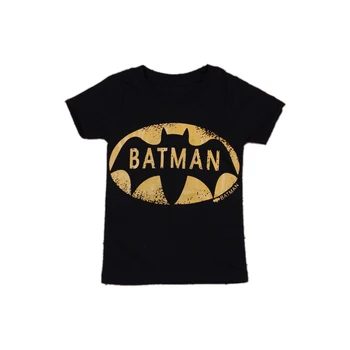 

Summer Boys T-shirts Superman Batman Cotton Kids T shirt Short Sleeve Children Tops Cartoon Boy Tees Black Blue Brand New