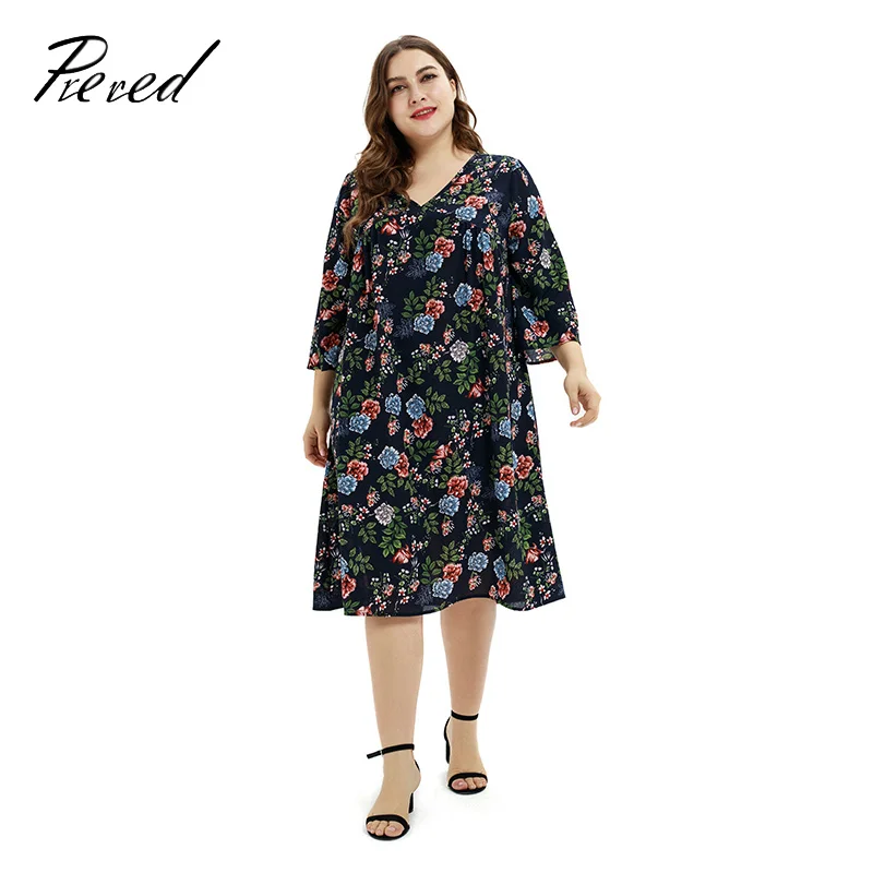 

Summer floral Dress Plus Size Casual Paris Beads Chiffon Large Size Loose Printed Comfortable Beach dress Temperament
