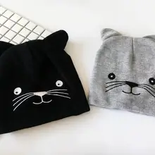 Хлопок кошка шаблон утолщаются зимние трикотажные изделия Теплая Шапка Лыжная шапочка шапка для мужчин и женщин 34