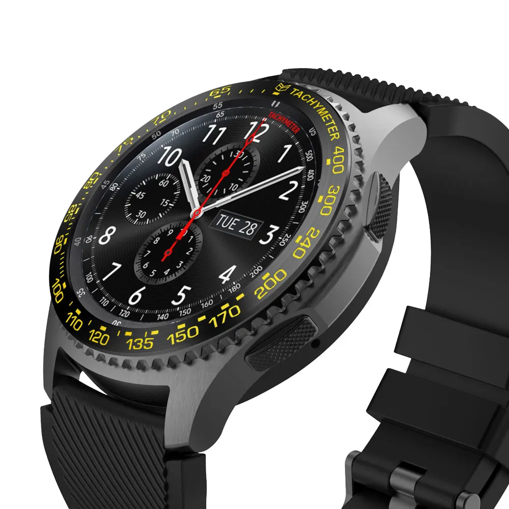 Часы с циферблатом кольцо для samsung gear S3 Frontier/galaxy Watch 46 мм чехол для укладки клеющаяся крышка против царапин защитное кольцо