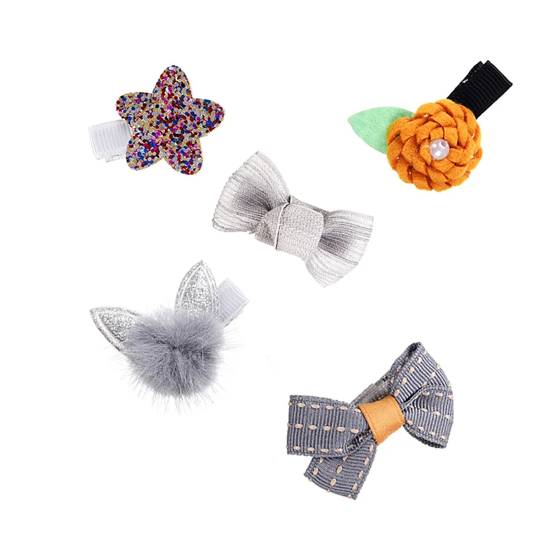 

5pcs Cute Girls Headwear Set Princess Crown Hairpins Ribbon Bow Flower Hair Clip Barrettes Kids Cat Ears Hair Accessories BaBi