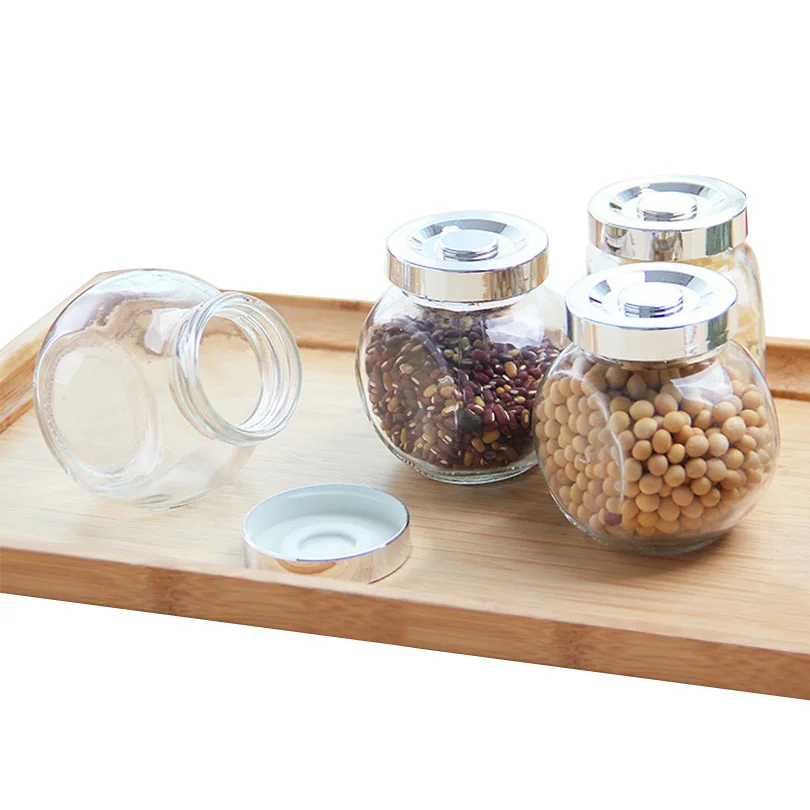 

Glass Candy Jar Dried Fruit Grain Storage Cans Kitchen Crystal Food Organizer Box Glass Sealed Jars For Candy Snacks EGH011