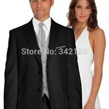 Лучшие продажи, два пуговицы, смокинги для жениха, черный Лучший человек, зазубренный атласный лацкан друг жениха, мужские свадебные костюмы жениха(куртка+ брюки+ жилет) мы