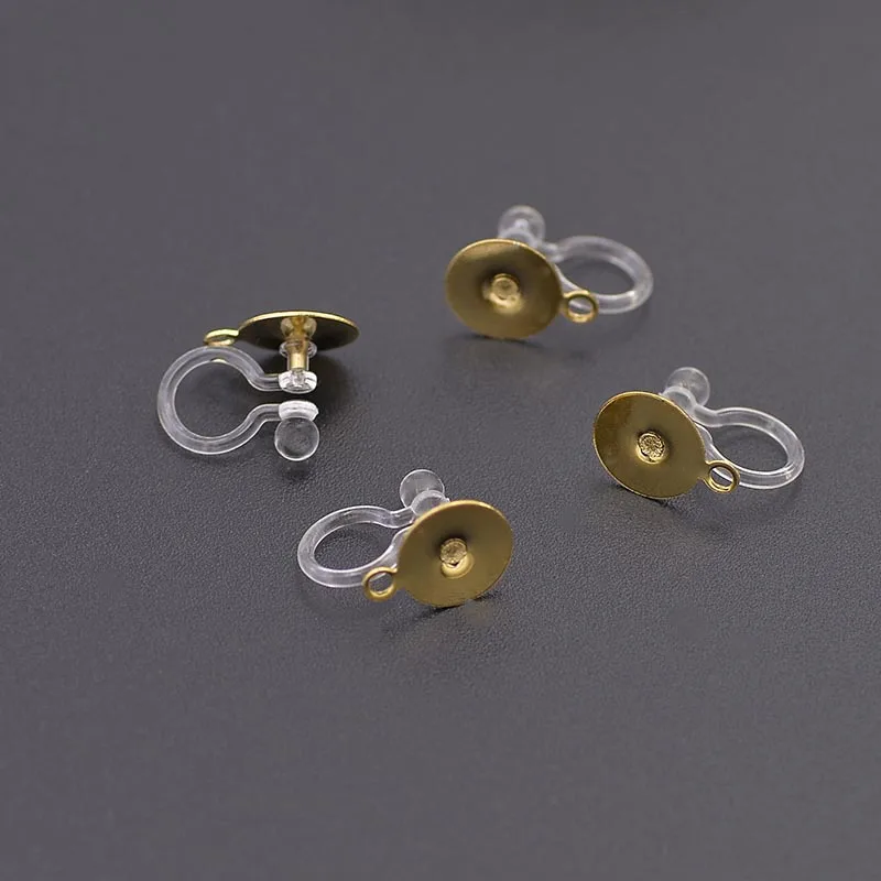 

Stainless Steel Transparent Ear Clip For Jewelry Making Ear Plug Resin Earrings Accessorie Base Setting DIY Jewelry Components