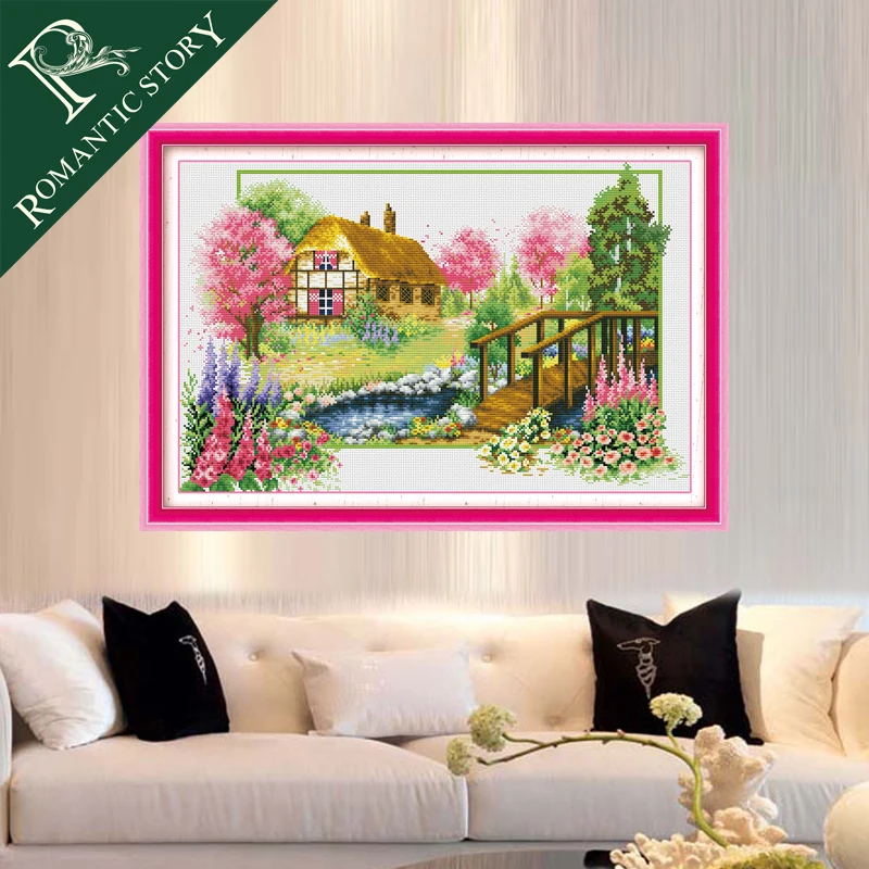 

Needlework,Embroidery,Cross stitch kits,Fairy Cottage,pre-printed 11ct scenery home DIY Cross-stitch,threads embroidery,Romantic