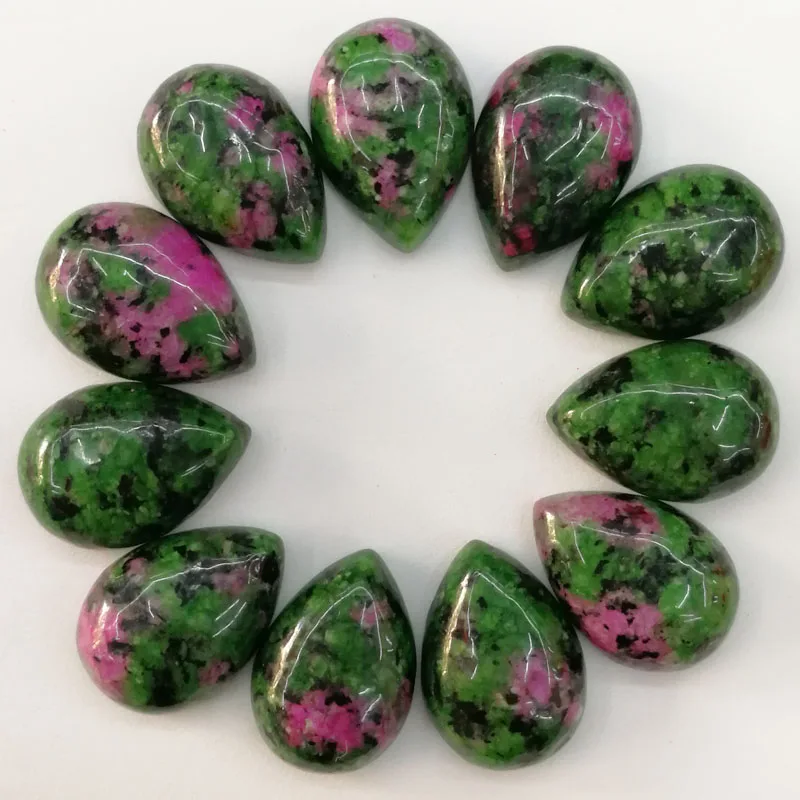 

Free shipping 10X14mm Natural epidote stone beads charms teardrop CAB CABOCHON Wholesale for Jewelry accessories 50pcs/lot