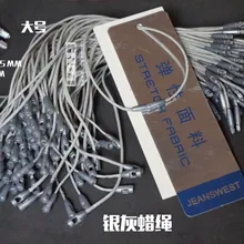 Хорошее качество серый Воск Висячие бирки в одежде, Висячие бирки шнуры для одежды, растягивающиеся цены, печать для бирки