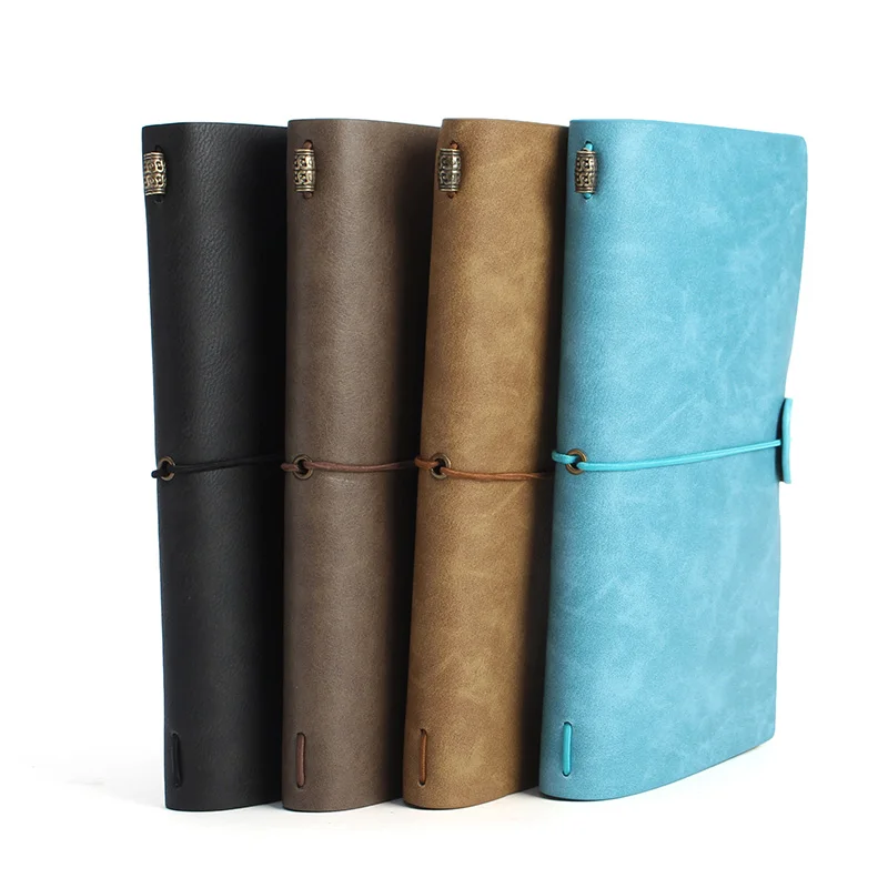 

Kicute 1pc Vintage Leather Cover Notebooks Diary Journals Agenda Blank Kraft Paper Sketchbook Handmade Travel Notebook Gift