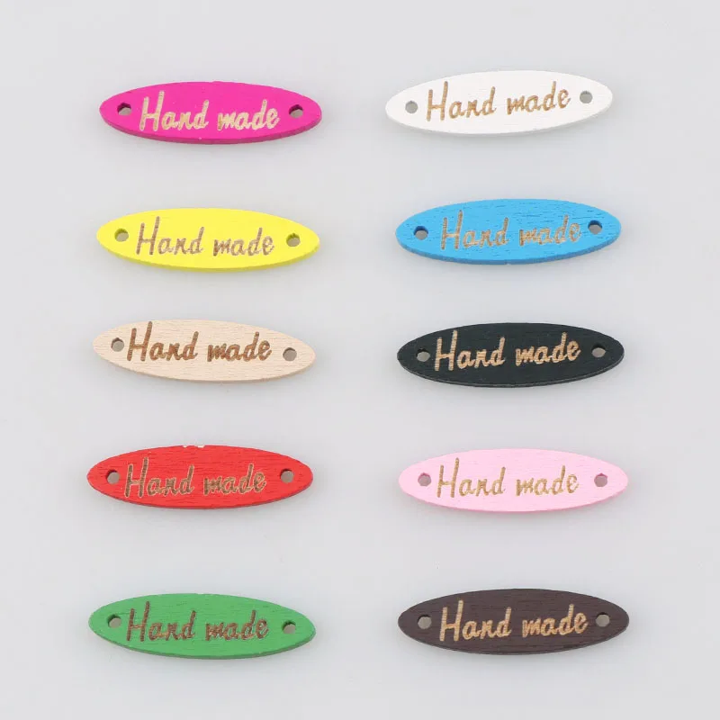 

50PCS Multicolor Handmade Letter Carved Wooden Buttons Craft And Scrapbooking Decoration Buttons Sewing ON Clothes For Child