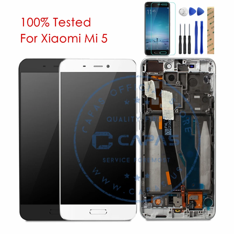 

Xiaomi Mi 5 LCD Display + Frame Touch Screen Panel Xiaomi Mi5 5.15 inch LCD Digitizer Display Replacement Repair Parts Tested