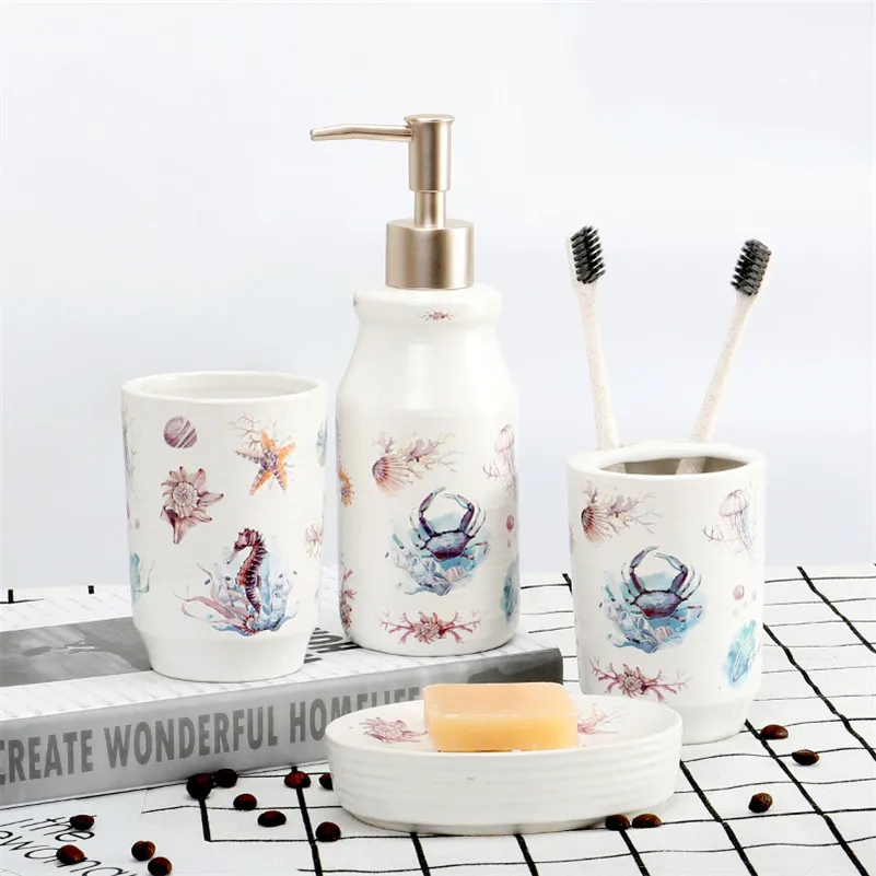 4 Pcs Ceramic Bathroom Set (7)