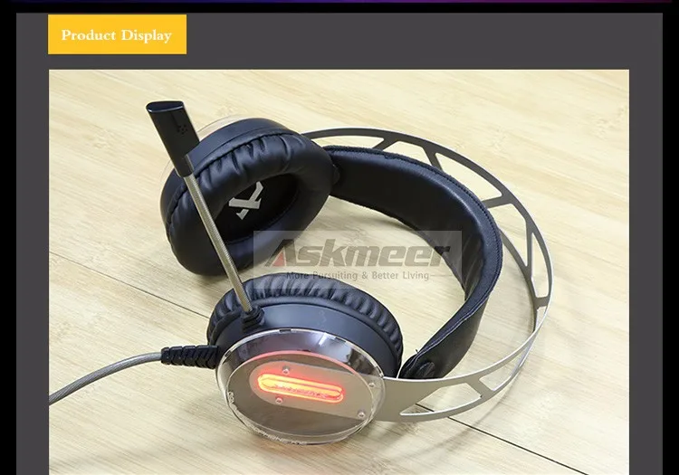 Xiberia X12 USB Gaming Headset Surround Sound Noise Canceling Luminous LED Light Over ear Headphones with Microphone for PC (6)
