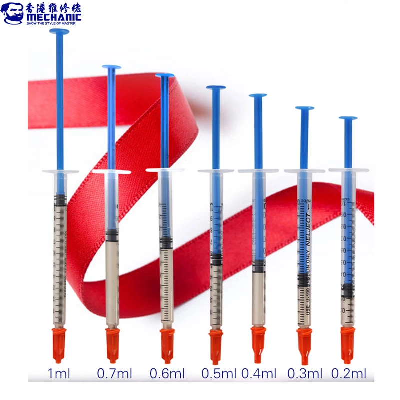 

MECHANIC 0.2 0.3 0.4 0.5 0.7 1.0ML 100% Silver Conductive Glue Wire Electrically Paste Adhesive Paint PCB Repair with Needle