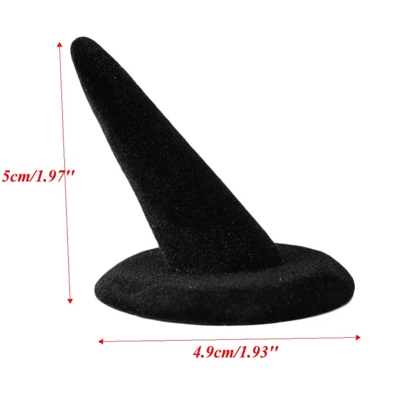 

Fashion Velvet 1/2 Finger Ring Stand Jewelry Holder Display Showcase Gift Black Y4QB