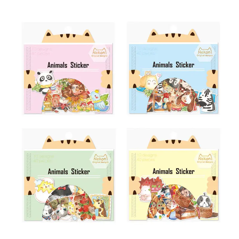 

Various Animal Collection Decorative Sticker Set Diary Album Label Sticker DIY Scrapbooking Stationery Stickers Escolar