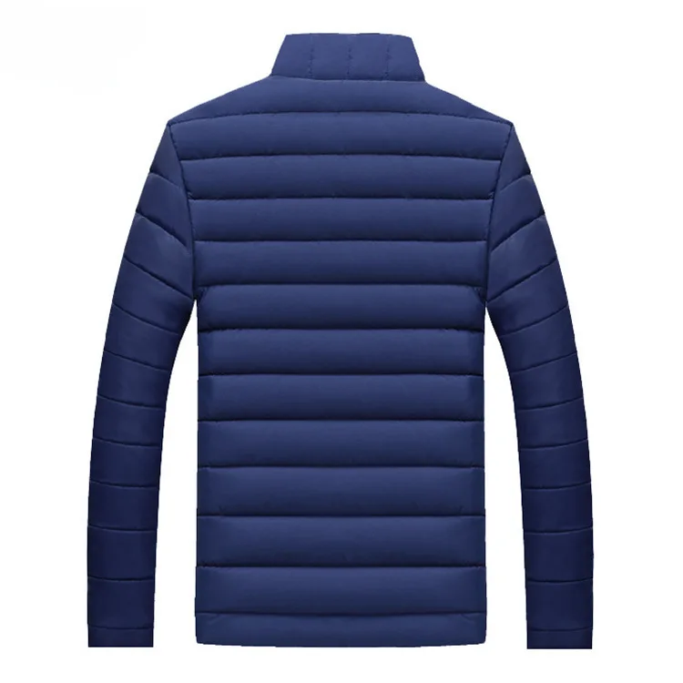 Men Winter Jackets Coat Padded Thicken Parkas Men Fashion Stand Collar Warm Overcoat Campera Hombre Solid Color Coat Wholesale