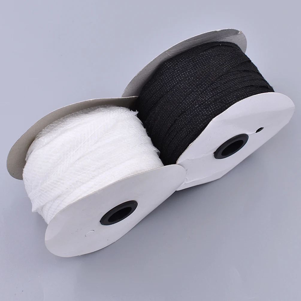 

100Meters White Black Color Non-woven Fabric Fusible Single Sided Adhesive Tape Interlining Cloth Diy Sewing Accessories