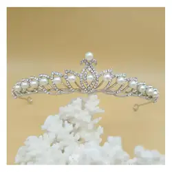 Свадебные украшения Простой невесты Перл Корона Тиара Роскошные барокко аксессуары для волос день рождения принцессы короны