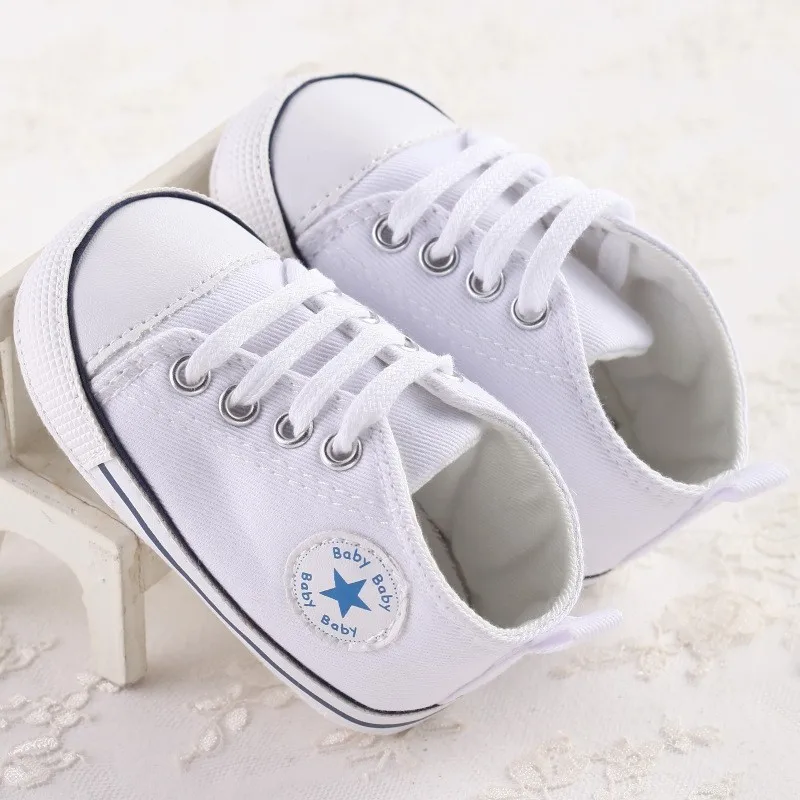Us 382 20 Off2019 New Canvas Sports Sneakers Newborn Baby Boys Girls First Walkers Shoes Infant Toddler Soft Bottom Anti Slip Prewalker Shoes In