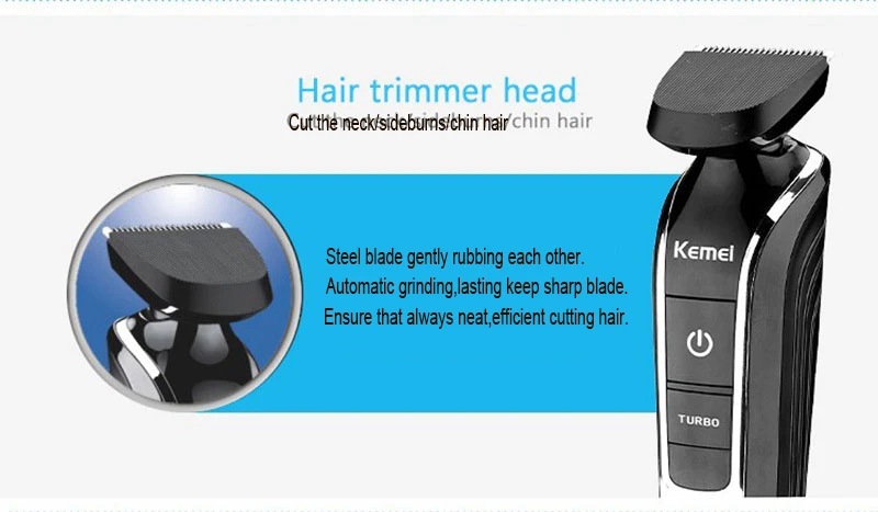 Kemei 5 в 1 водонепроницаемый перезаряжаемый электробритва триммер для бороды машинка для стрижки волос профессиональный триммер для волос для мужчин KM-1832