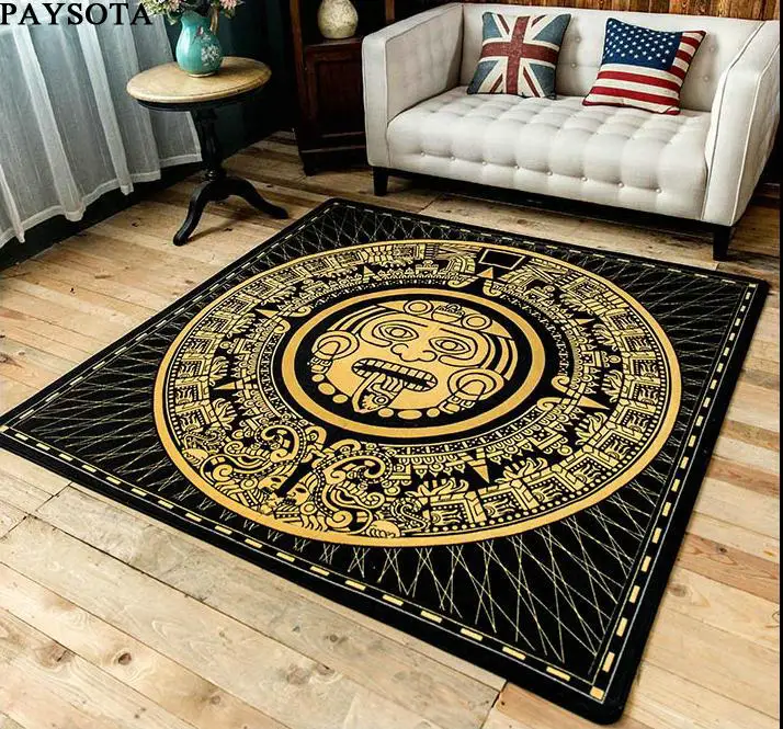  PAYSOTA Mayan Culture Carpet Living Room Sofa Bedroom Rug Door Square Mat - 32764362244