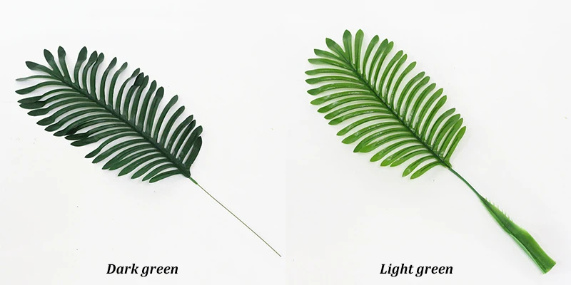 JAROWN Simulation Plants Palm Green Leaf Plastic Leaves Coconut Leaves Flower Arrangement Accessories Wedding Shooting Props (15)