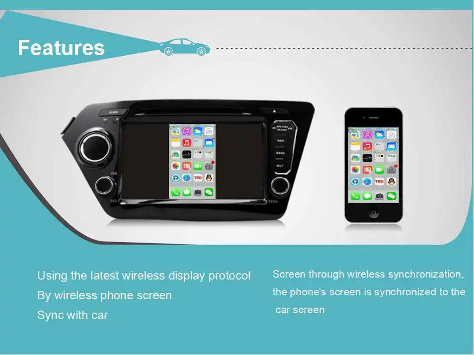 Carlinke car TV Wifi AV mirror converter of smart phone IOS9 android to car audio by Airplay Mirroring or Miracast DLNA allshare