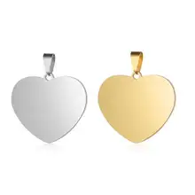 3 шт./лот нержавеющая сталь Зеркальная полировка пустые сердечные Кулоны Оптом Ювелирные изделия Поиск аксессуаров первоначальное имя бирки для собак