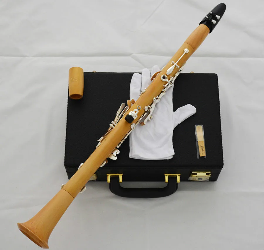 

HIGH GRADE Boxwood Wooden Clarinet Silver Plated 19 Key With Case