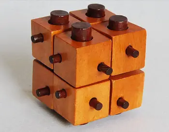 

Candice guo Wooden toy Intelligence montessori game separate block sticks Kong Ming Lock kid birthday gift christmas present 1pc