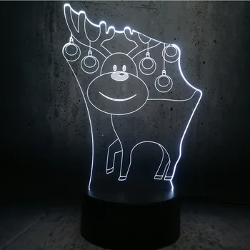 

Adorable Reindeer 3D USB LED Lamp Colors Changing Christmas Romantic Gift Desk RGB Night Light Bulb lovely children gifts lamp