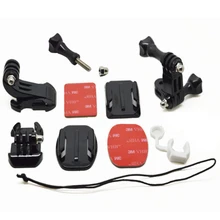 Go Pro J-Hook Buckle + Screw Nuts +Flat Curved Mount + 3M Sticker + Quick Buckle + 3-Way Arm + Locking Plug + Fixed Rope for Cam