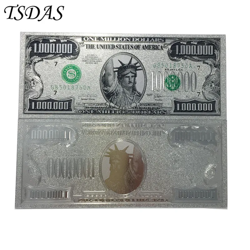 24k Gold Banknotes Usa 1 Million Dollar Foil Bills Collections Currency Silver Fake Money Home Decor Bank Notes Getsubject Img 5170