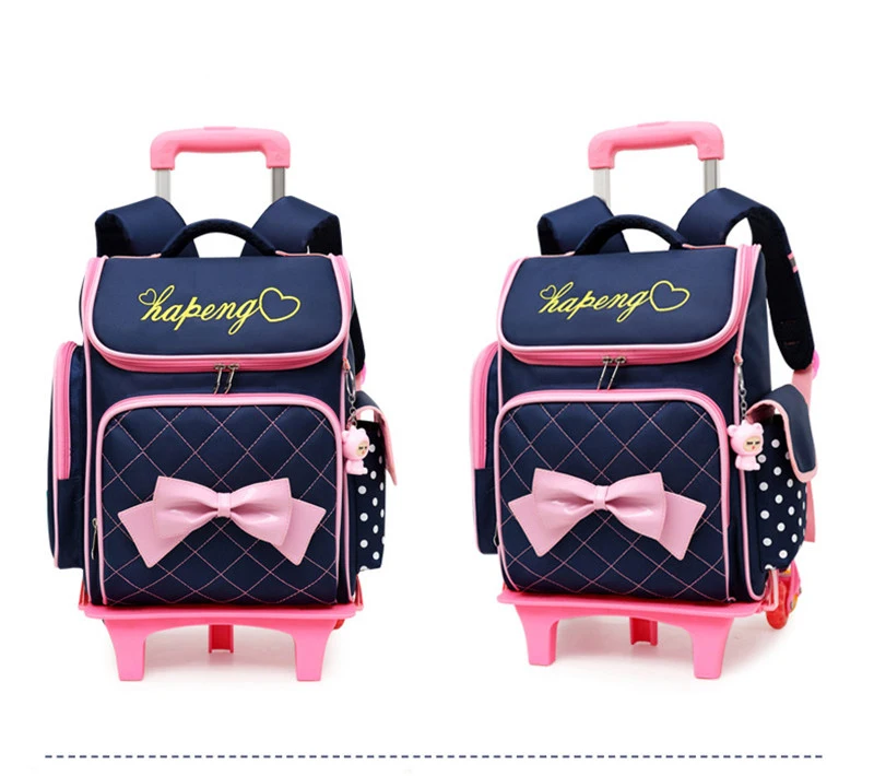 Тележка детская школьные сумки набор Mochilas детские рюкзаки с чемодан-тележка на колесах для девочек рюкзак Backbag Дети школьный