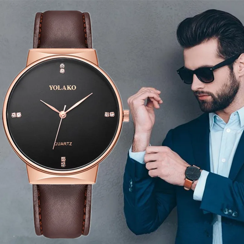 

Reloj 2019 Fashion Large Dial Quartz Men Watch Leather Sport watches High Quality Clock Wristwatch Relogio Masculino