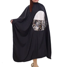 Парикмахерская накидка прозрачная ткань водонепроницаемый вид окно Стрижка волос Парикмахерские парикмахеры могут играть сотовый телефон